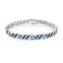 Black Diamond & Birthstone Bracelet, Personalized Black Diamond and Birthstone Bracelet 10776 0019 l december