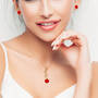 The Everlasting Rose Necklace with FREE Matching Earrings, Everlasting Rose Necklace With Earrings 11339 0017 m model
