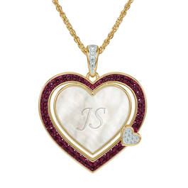 Birthstone&Diamond Heart Pendant 12465 0011 g july