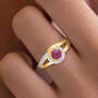 Genuine Ruby & Diamond Swirl Ring, July Birthstone Diamond Swirl Ring 11760 0072 m model