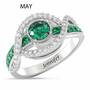 Birthstone Wave Ring, Birthstone Wave Ring 2202 001 0 9