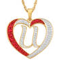 Personalized Diamond Initial Heart Pendant, Personalized Diamond Heart Pendant 2300 0011 u initial U