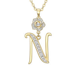 Diamond Rose Initial Pendant 12023 0024 n pendant