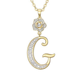 Diamond Rose Initial Pendant 12023 0024 h pendant