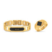 Gentleman's Classic Black Diamond Ring with FREE Matching Bracelet, Gentlemans Classic Black Diamond Ring and Bracelet Set 11645 0016 a main