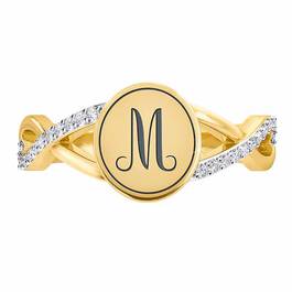 Personalized Diamond Signet Ring 6021 002 8 2