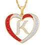 Personalized Diamond Initial Heart Pendant, Personalized Diamond Heart Pendant 2300 0011 k initial K