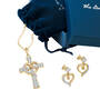 Heart of Faith Personalized Diamond Cross Pendant with FREE Matching Earrings, Heart of Faith Personalized Diamond Cross Pendant with FREE Matching Earrings 12242 0011 g displayboxpouch