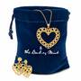 Golden Kisses Diamond-Cut Heart Pendant & Earring Set, Golden Kisses Diamond cut Heart Pendant Earring Set 2257 006 3 4