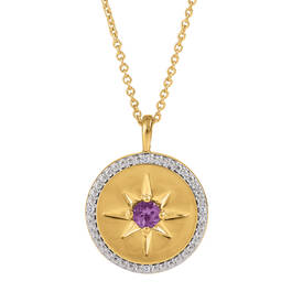 Birthstone & Diamond Star Pendant 12370 0015 c february