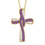 The Birthstone Cross Pendant, Personalized Birthstone Cross 11038 0011 b february