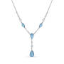 White & Blue Topaz Necklace & Earrings Set, White Blue Topaz Necklace Earring Set 11142 2093 b pendant