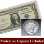 Mercury Silver Dime & $1 Silver Certificate, mercury silver dime certificate 3235 1454 b capsule