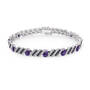 Black Diamond & Birthstone Bracelet, Personalized Black Diamond and Birthstone Bracelet 10776 0019 b february