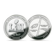 1st Eagles' Super Bowl Win Silver Plated Flip Coin, Super Bowl Flip Coin Silver Plated Collection 11732 0218 a Eagles52