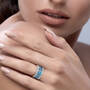 Personalized Ocean Blue Stackable Ring Set, Personalized Ocean Blue Stackable Ring Set 12355 0014 m model