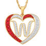 Personalized Diamond Initial Heart Pendant, Personalized Diamond Heart Pendant 2300 0011 w initial W