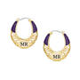Birthstone Initial Hoops, Birthstone Initial Hoops 11897 0011 b february