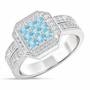 Flair & Square Personalized Birthstone & Diamond Ring, Flair Square Personalized Birthstone Diamond Ring 2306 001 5 3
