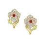 Birthstone & Diamond Rose Earrings, Birthstone Diamond Rose Earrings 11896 0012 g july