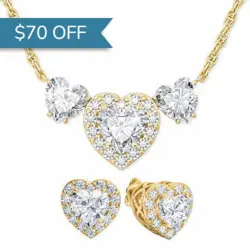 heart necklace and earrings