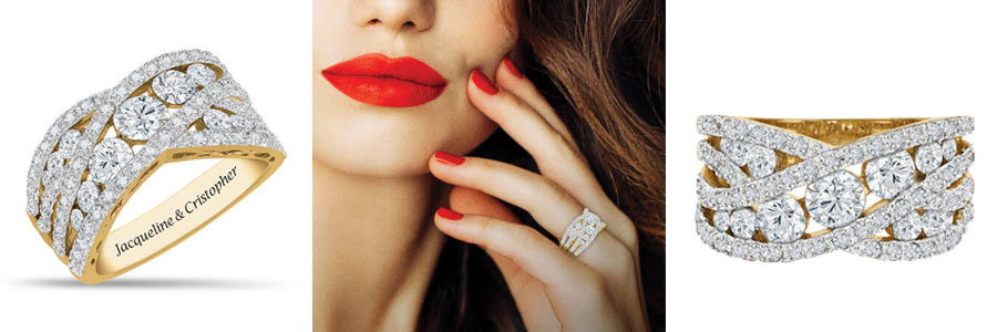 The Five Carat Kiss Diamonisse Ring simulated diamond ring