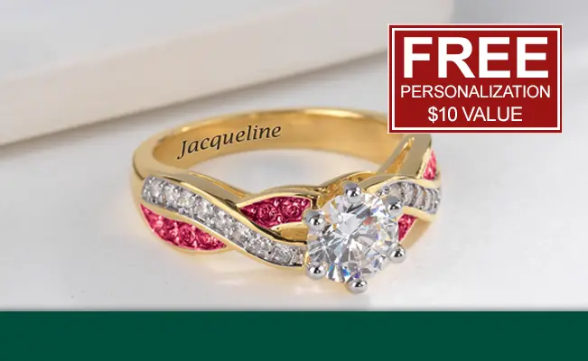 Personalized Birthstone Swirl Ring
