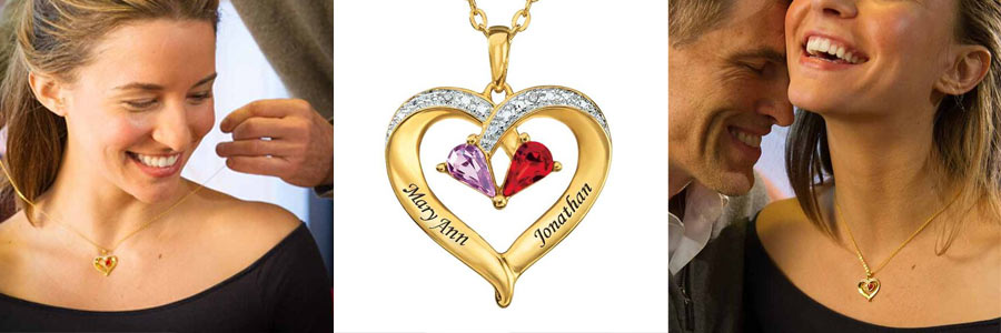 Birthstone Heart Pendant personalized necklace
