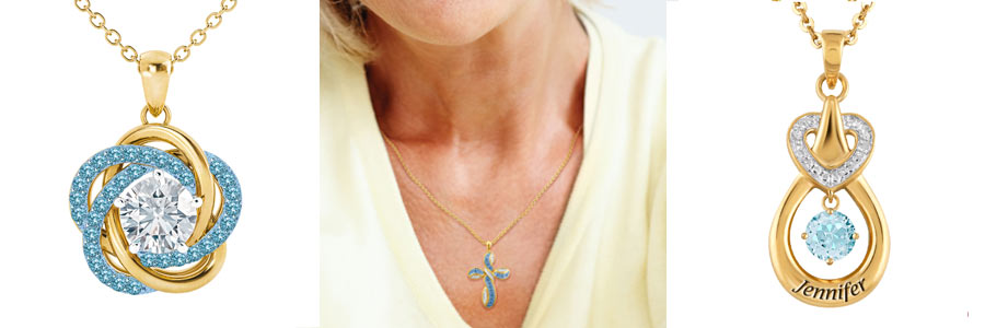 March Birthstone Pendant personalized birthstone heart pendant
