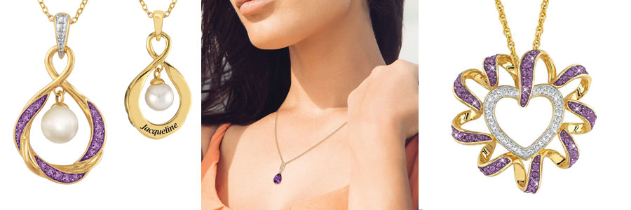 February Birthstone Pendant personalized birthstone heart pendant
